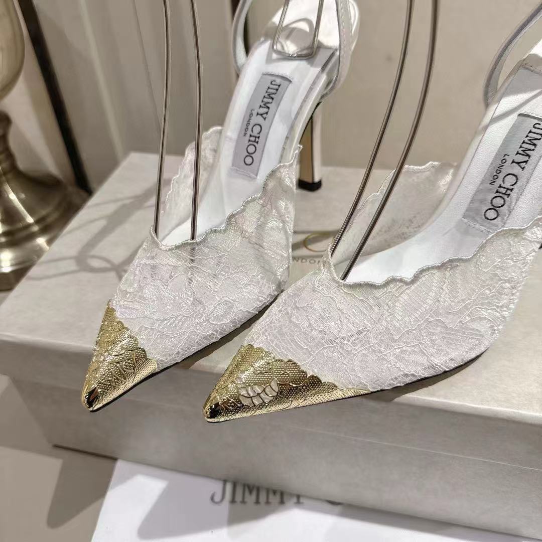 jimmycho0 高品質の刺繍レースハイヒール【50％割引+送料無料】