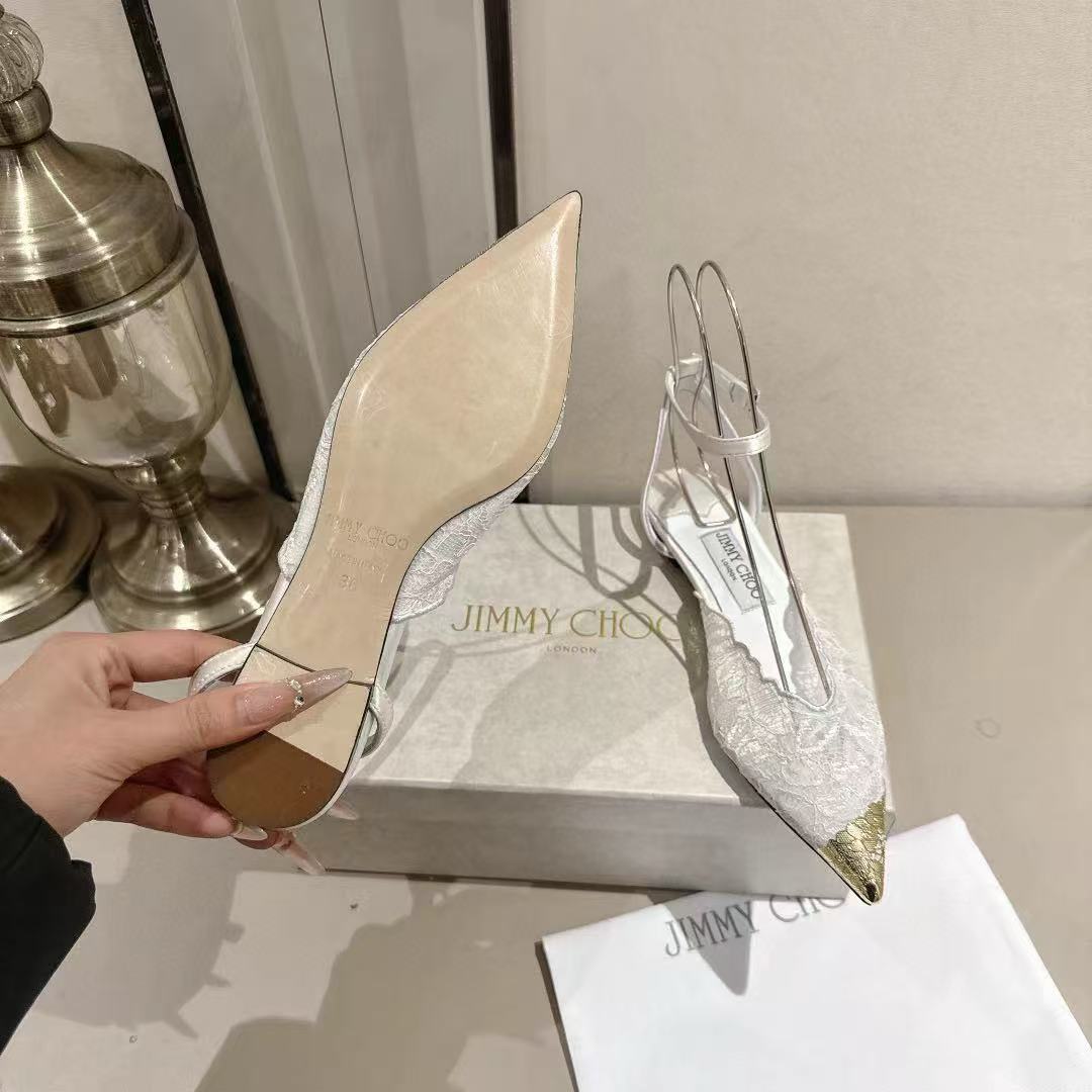 jimmycho0 高品質の刺繍レースフラットシューズ【50％割引+送料無料】