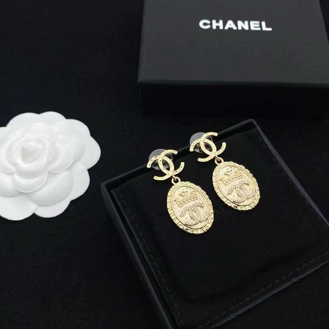 CHANE1 ダブルC ラウンドスタッドピアス【50％割引+送料無料】