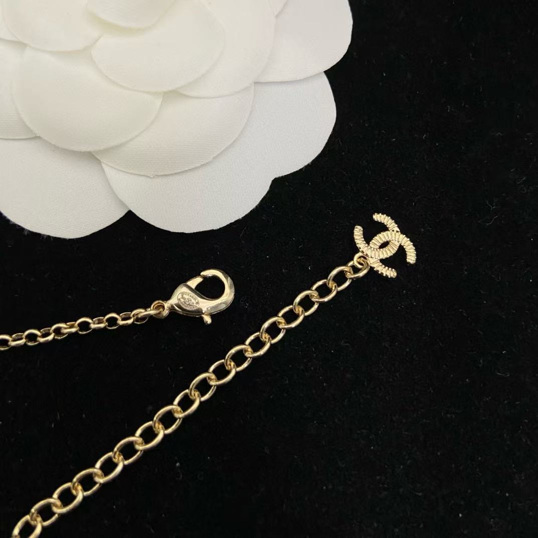 CHANE1 ダブルC ハート パールネックレス【50％割引+送料無料】