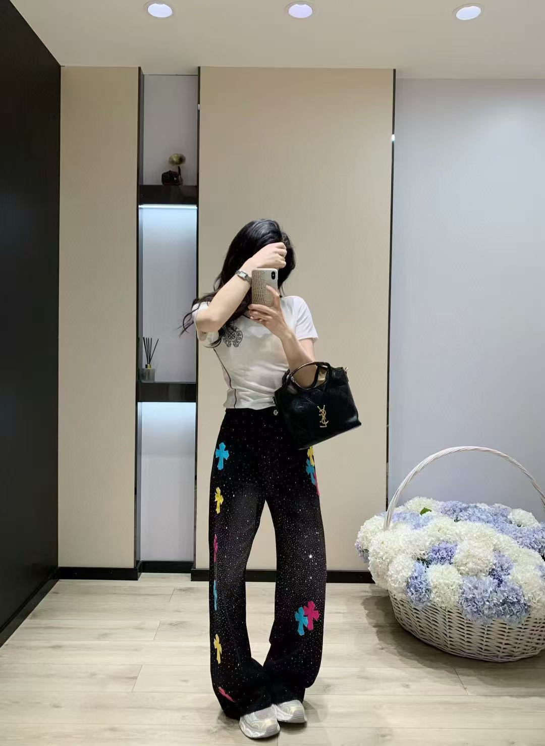 Chr0me Heartsクロスダイヤモンドジーンズ【50％割引+送料無料】