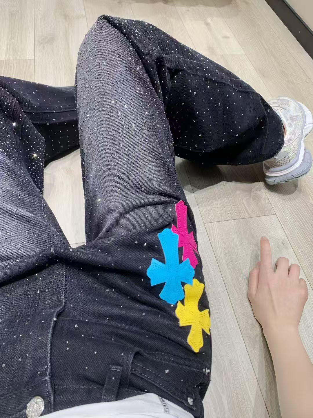 Chr0me Heartsクロスダイヤモンドジーンズ【50％割引+送料無料】