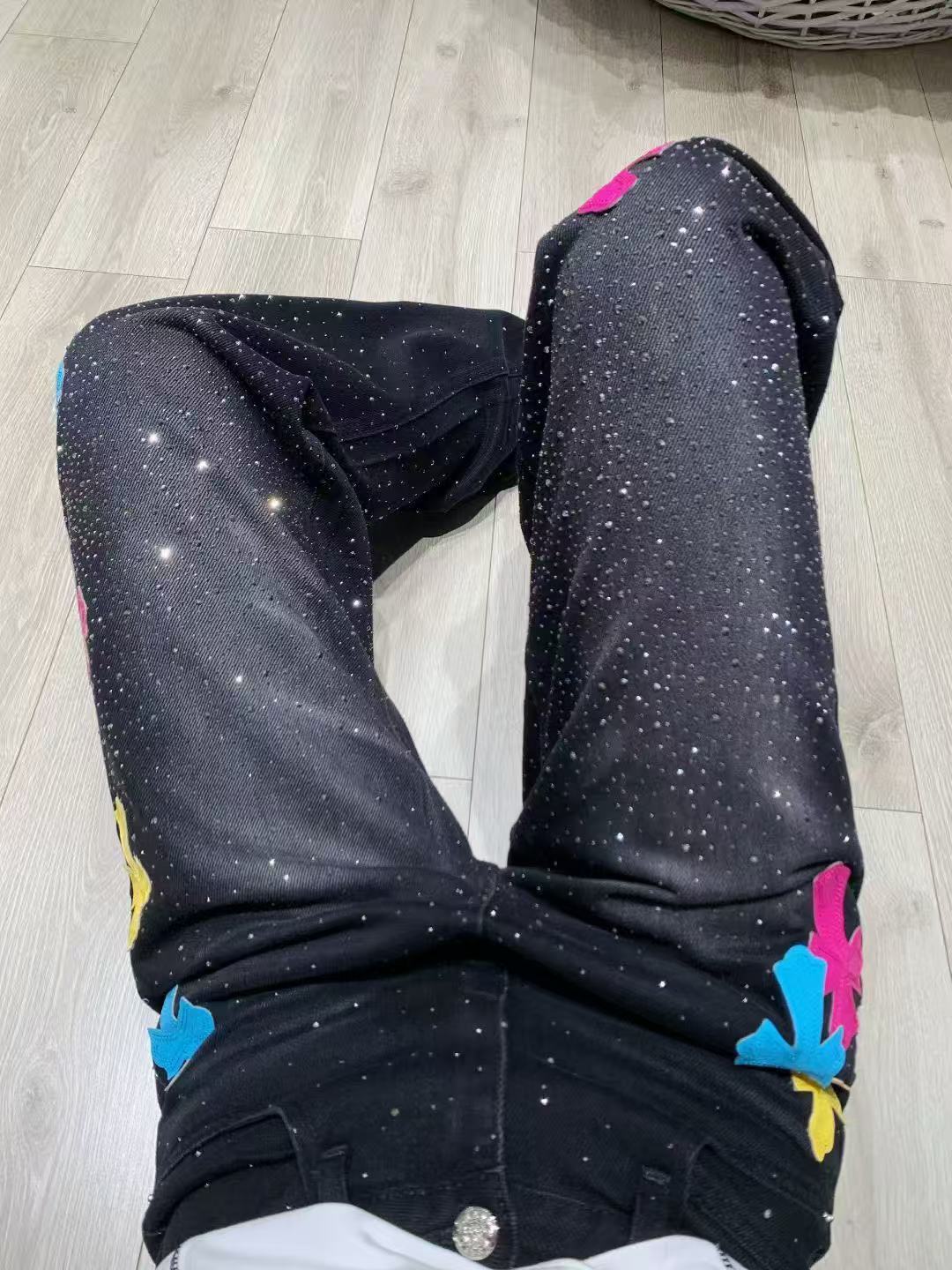 Chr0me Heartsクロスダイヤモンドジーンズ【50％割引+送料無料】