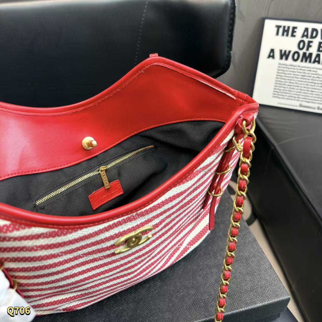 CHANE1 チェーンストライプビーチバッグ【50％割引+送料無料】