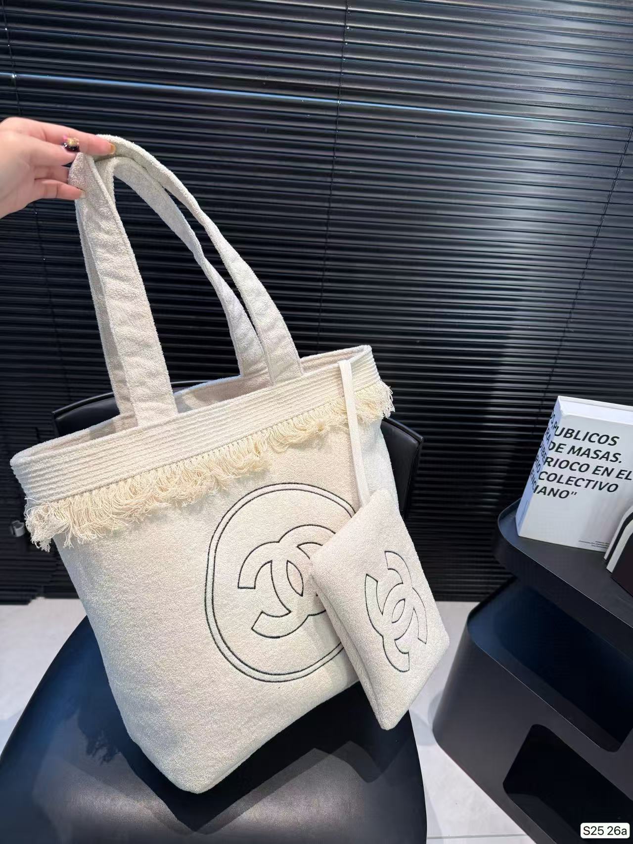 CHANE1 ダブルC タオル ショッピングバッグ【50％割引+送料無料】