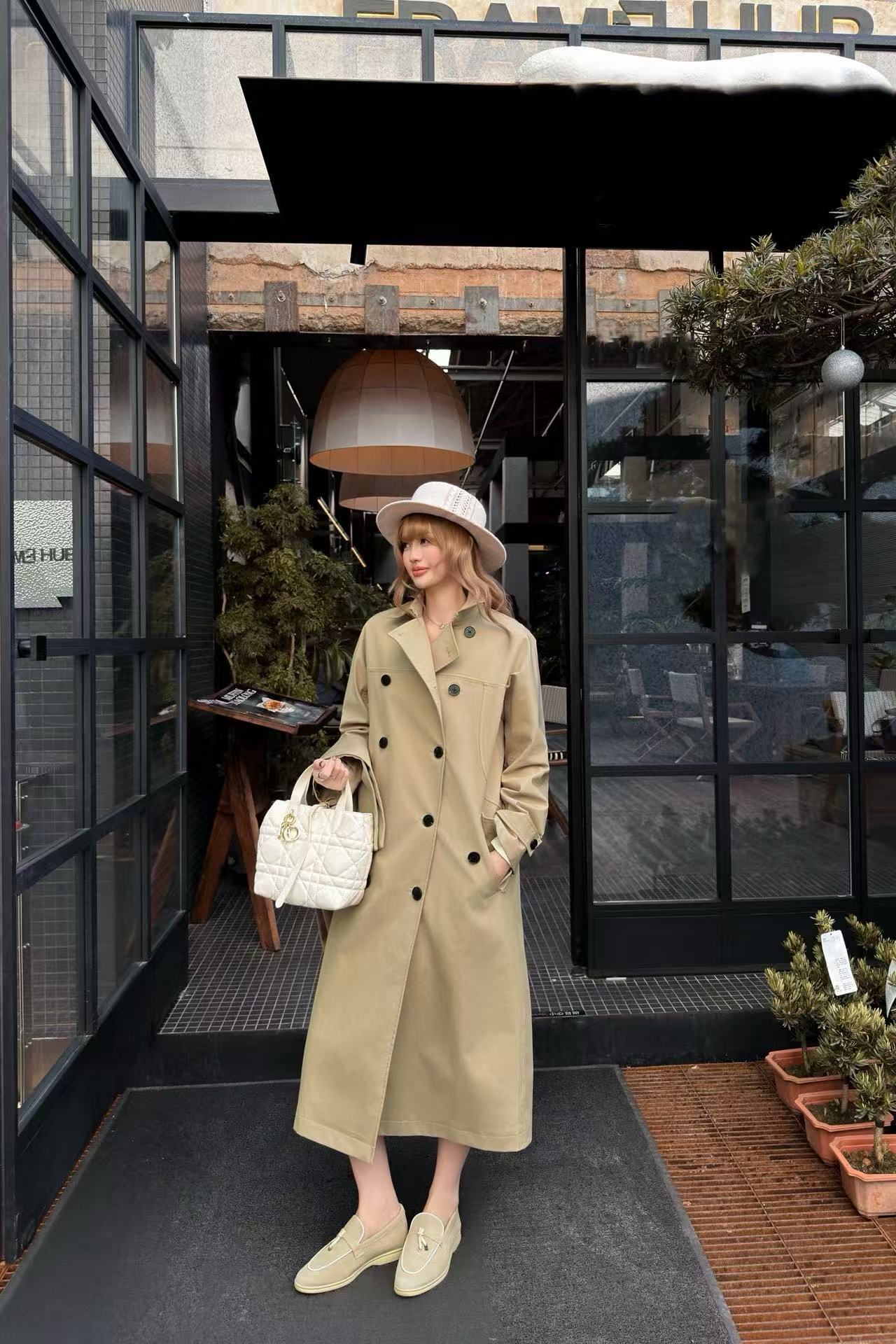 DIORのダブルブレストコート＋スカーフ【50％割引+送料無料】