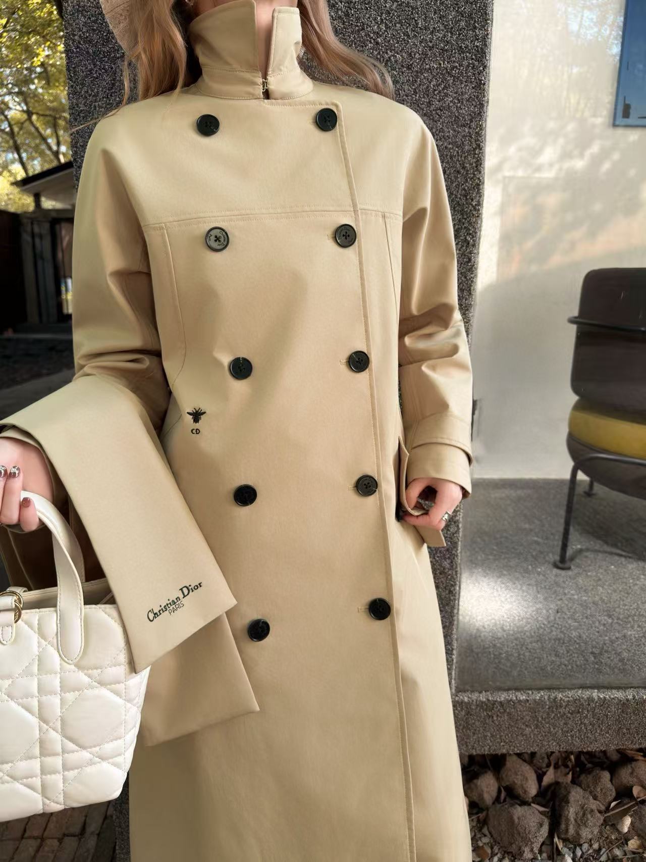 DIORのダブルブレストコート＋スカーフ【50％割引+送料無料】