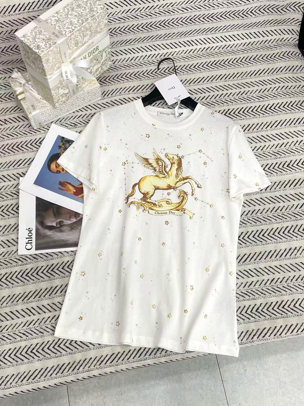 DIOR 五芒星プリント ポニーレター Tシャツ【50％割引+送料無料】