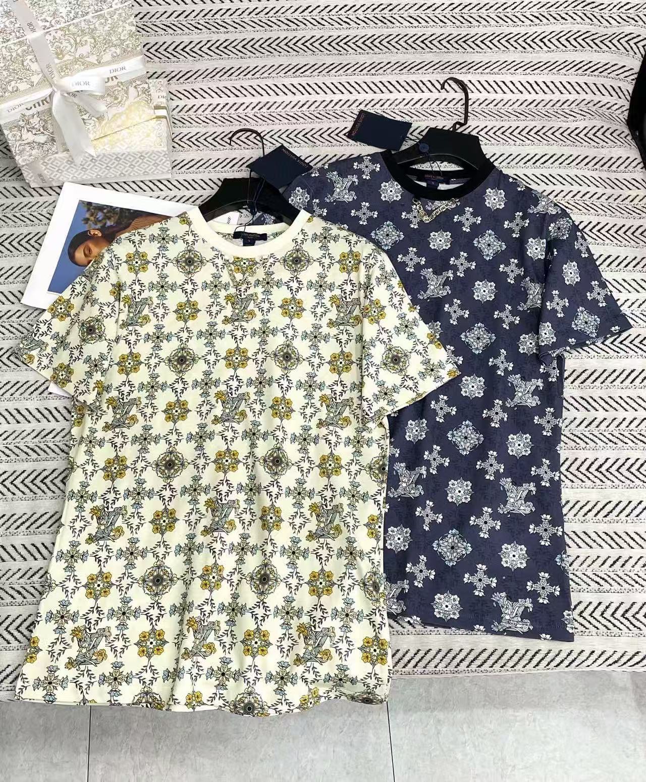 LVプリントチェーンTシャツ【50％割引+送料無料】