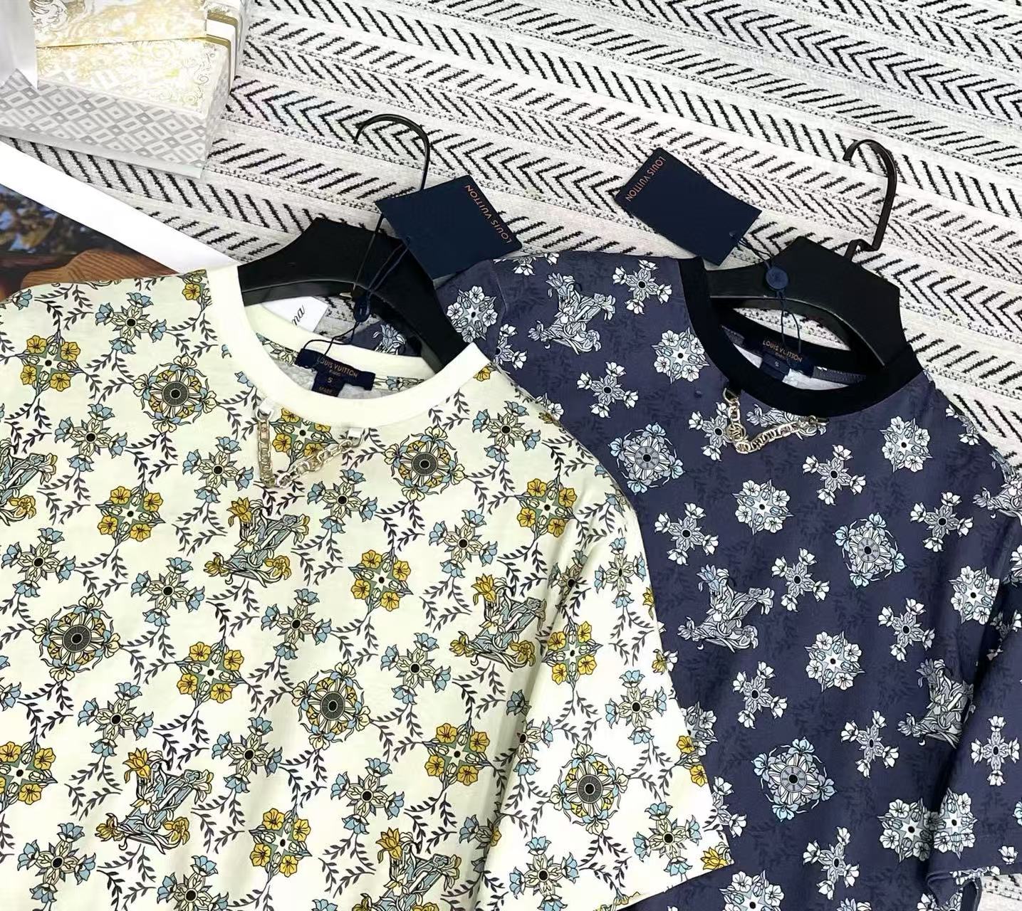 LVプリントチェーンTシャツ【50％割引+送料無料】