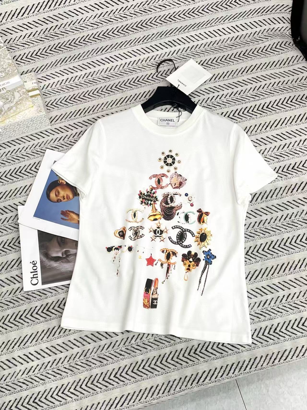 CHANE1 プリントダブルC Tシャツ【50％割引+送料無料】