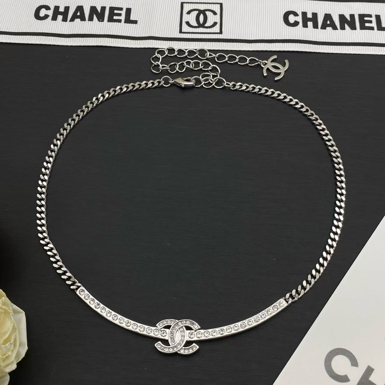 CHANE1 ダブルC ダイヤモンドネックレス【50％割引+送料無料】