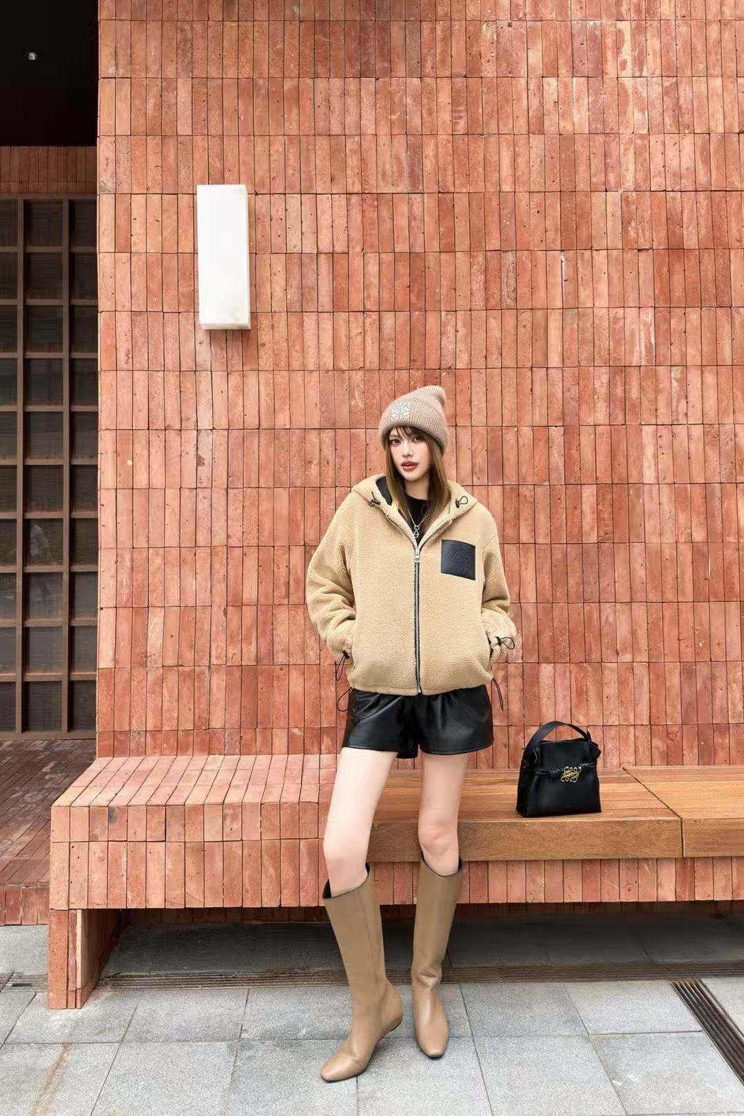 L0WEW フード付きシェルパジャケット【50％割引+送料無料】