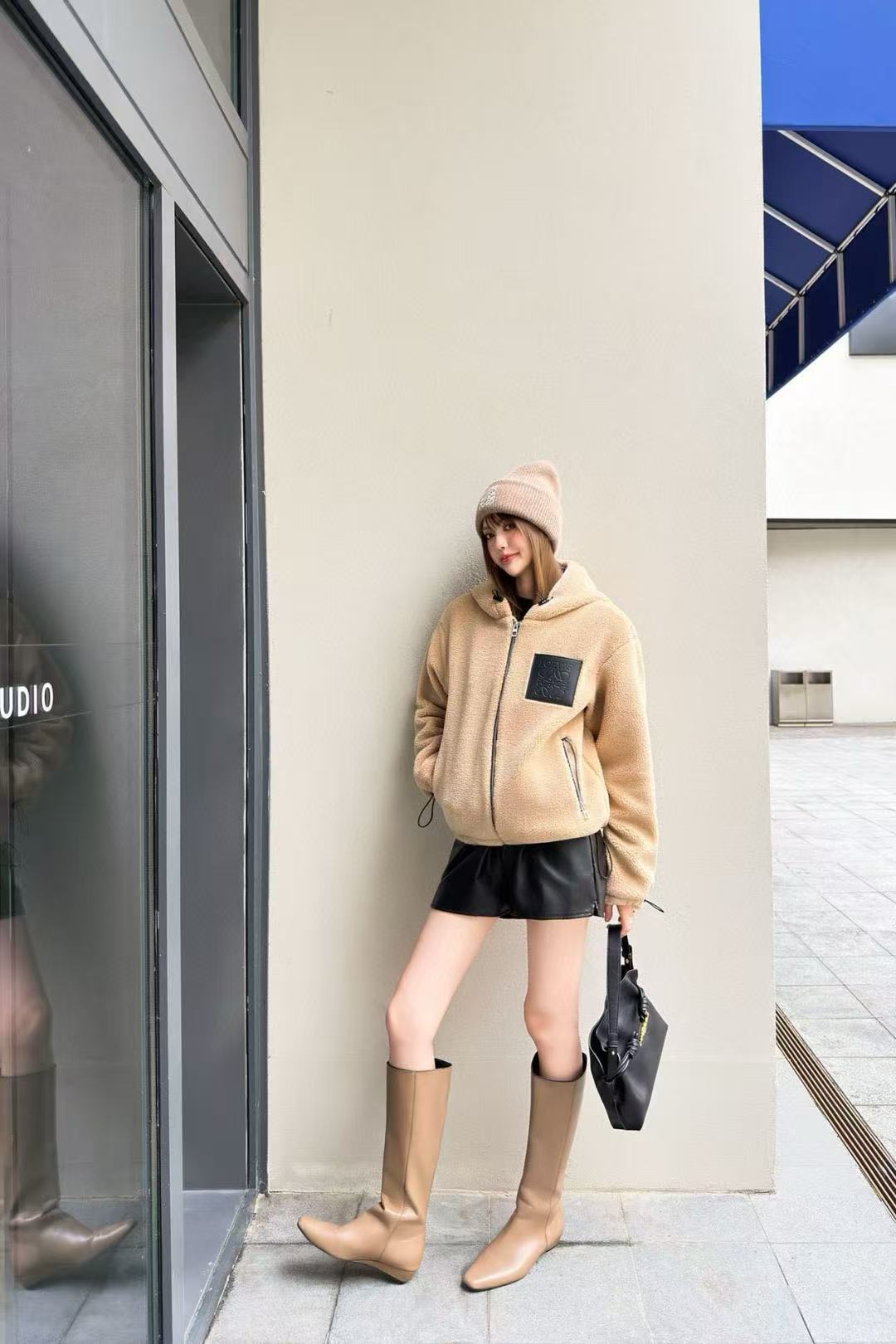 L0WEW フード付きシェルパジャケット【50％割引+送料無料】