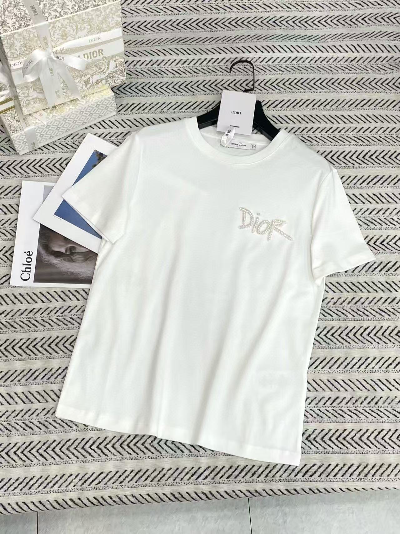 DIOR ハンドビーズ レター Tシャツ【50％割引+送料無料】