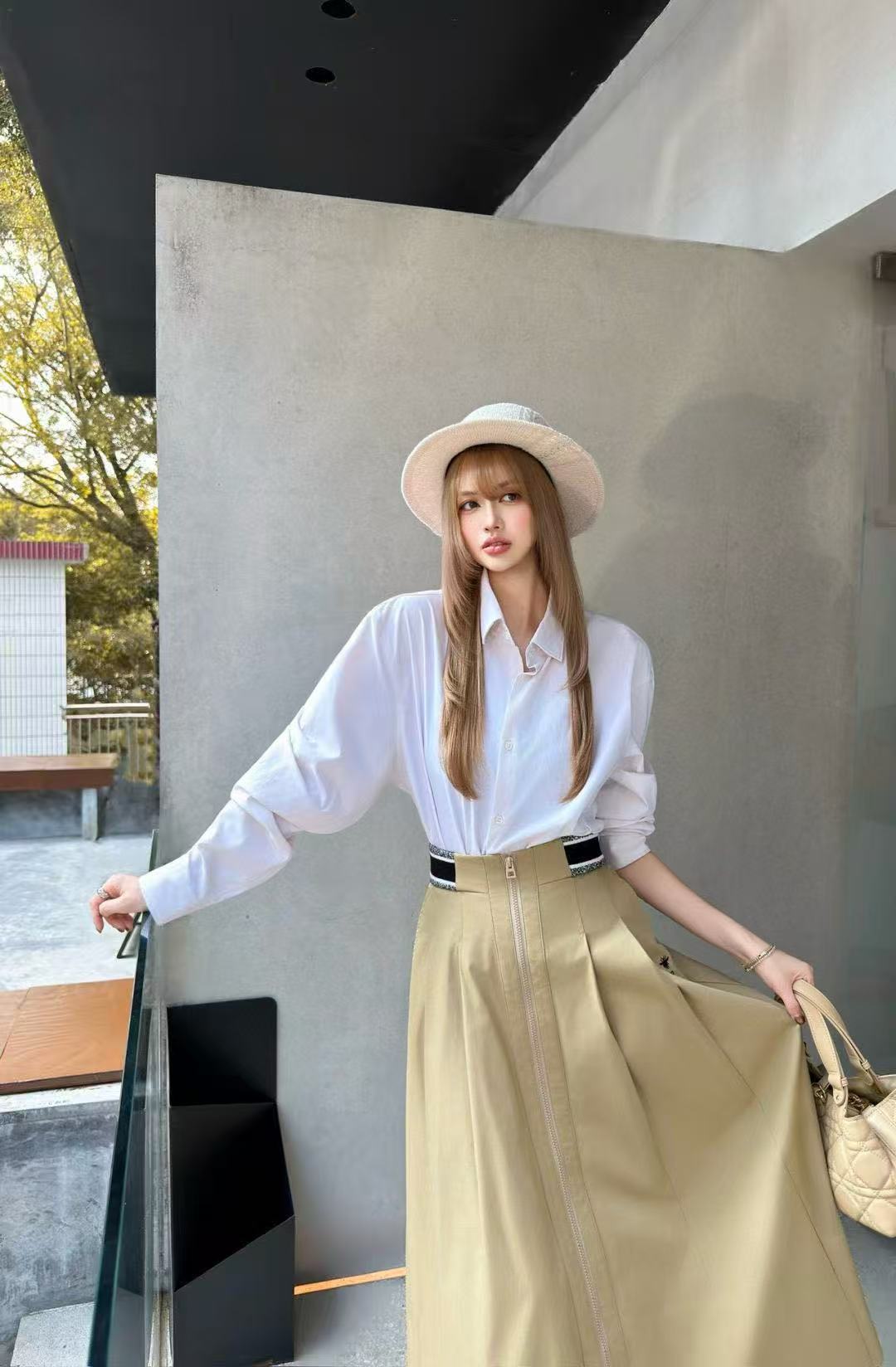 DIOR エラスティックウエスト ミディスカート【50％割引+送料無料】