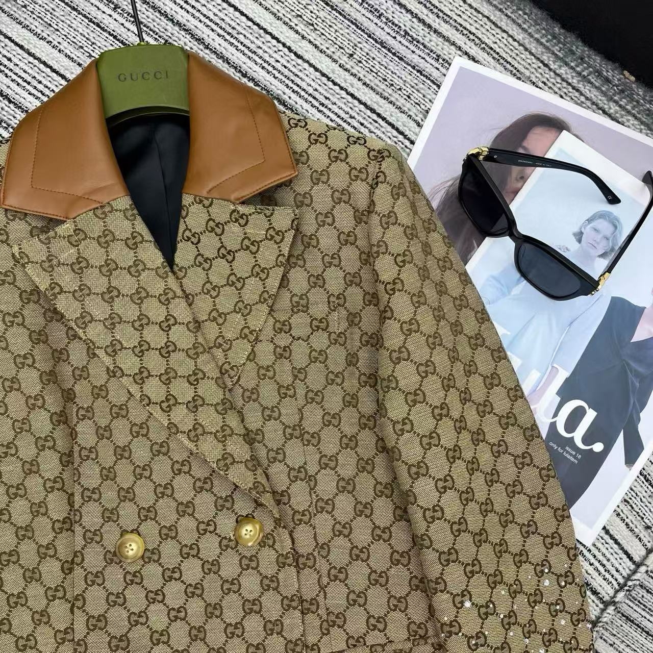 GUCC1 ジャカードラペルスーツジャケット【50％割引+送料無料】