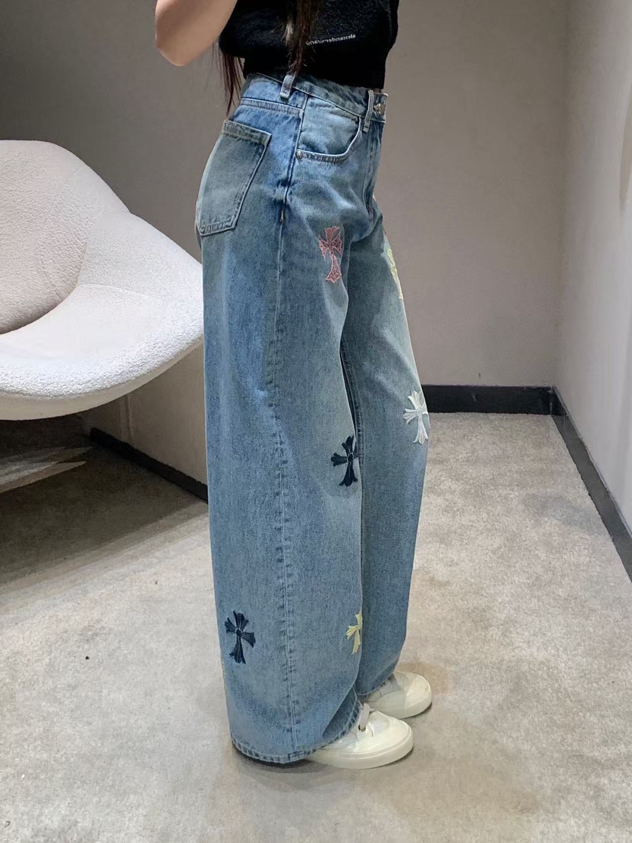 Chr0me Heartsクロス刺繍ジーンズ【50％割引+送料無料】