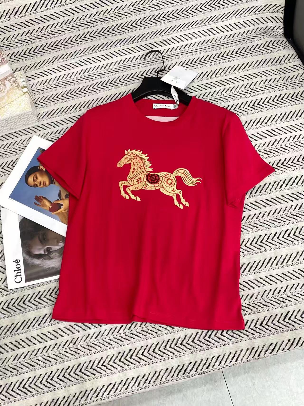 DIOR 刺繍ポニーTシャツ【50％割引+送料無料】