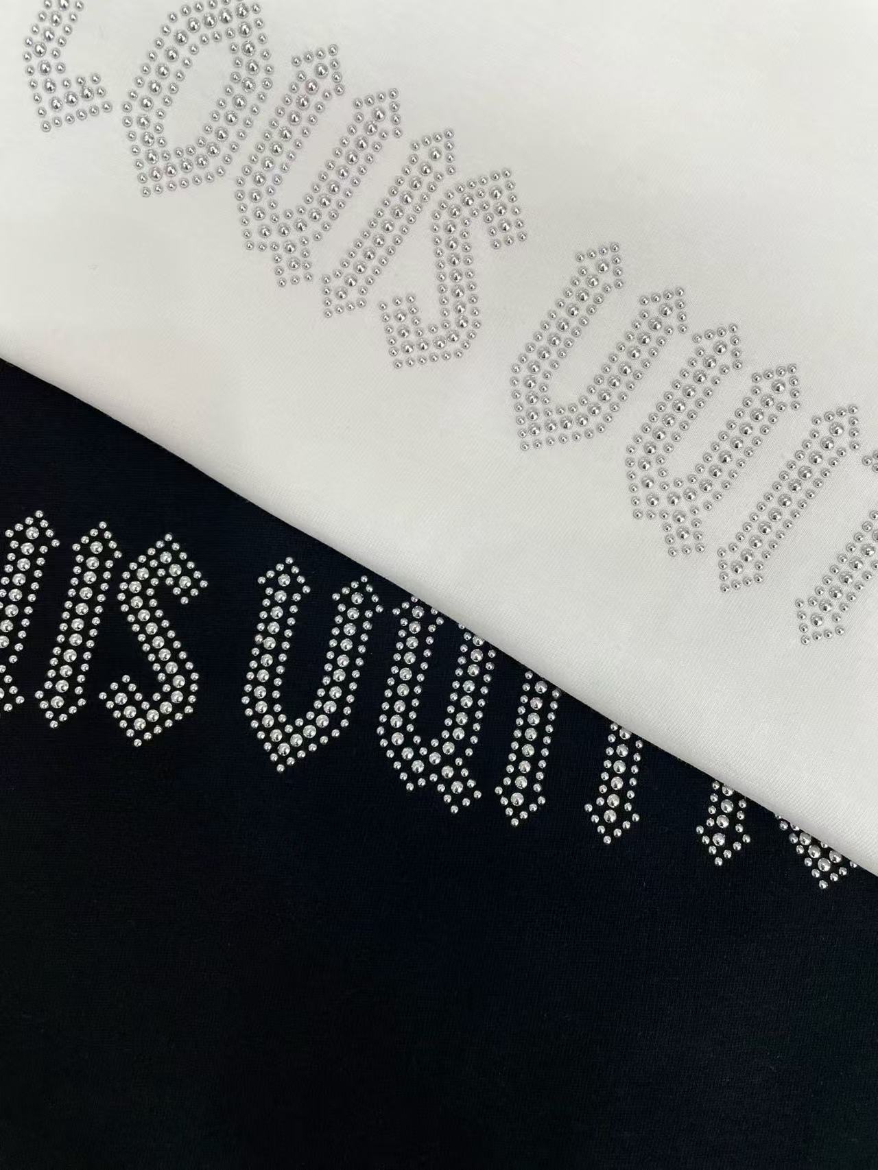 LVスタッズビーズレターTシャツ【50％割引+送料無料】