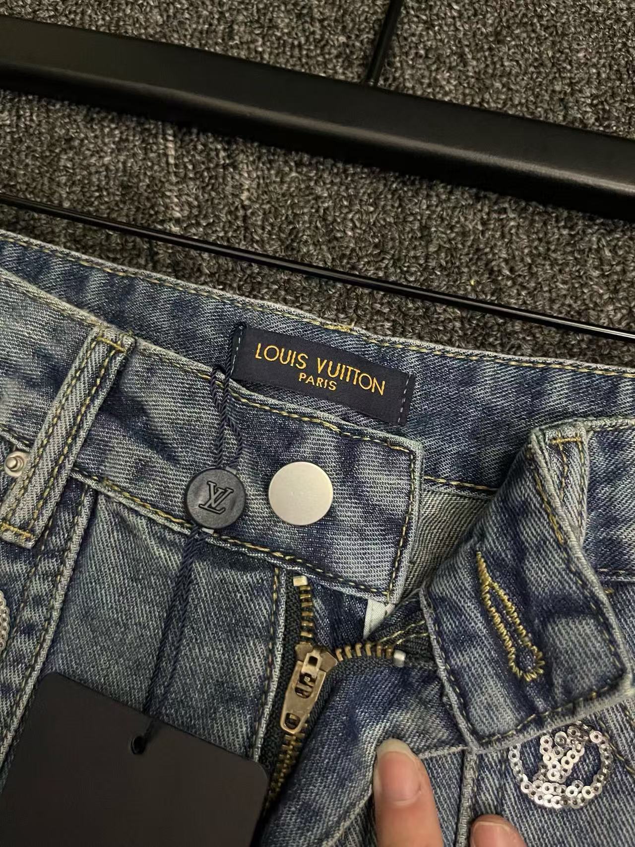 LV ツーポケット スパンコール ジーンズ【50％割引+送料無料】