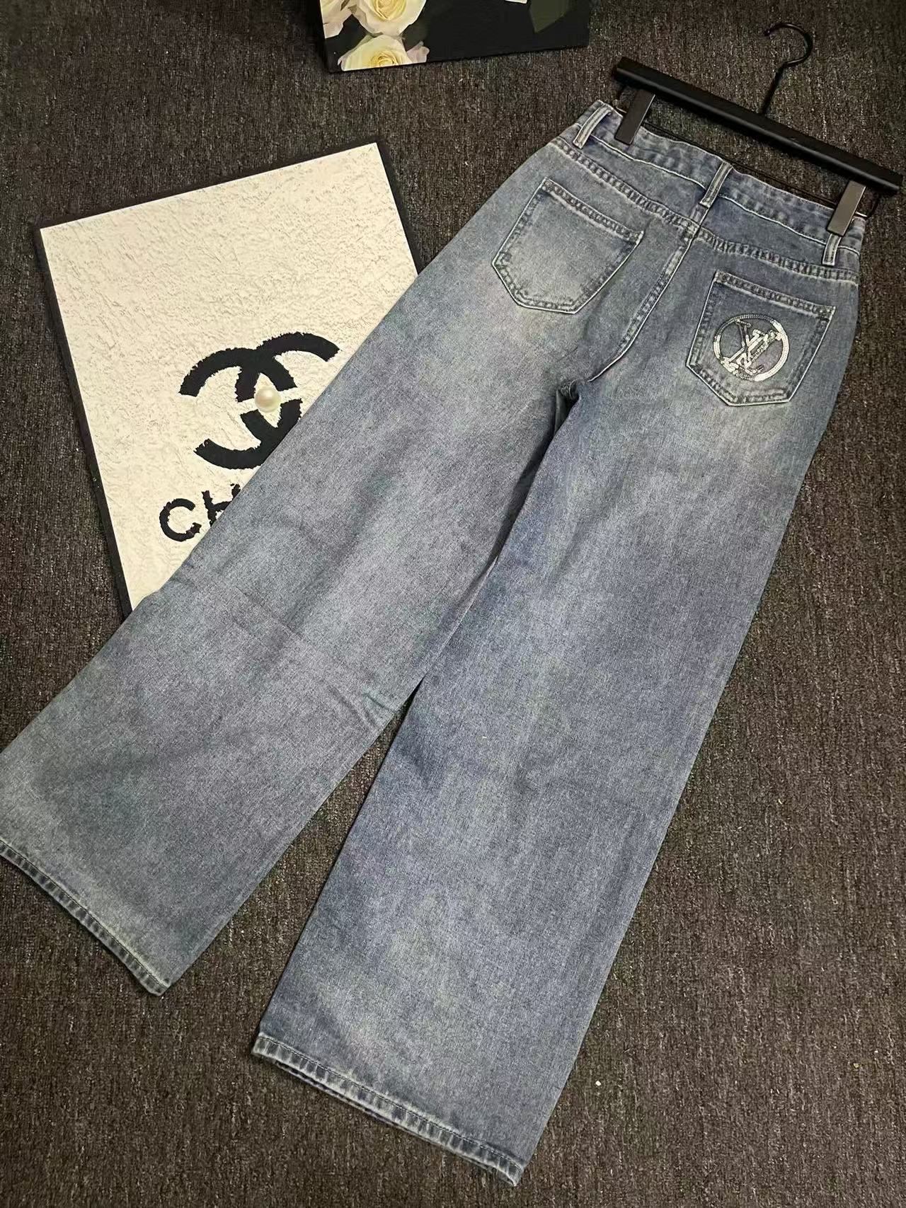 LV ツーポケット スパンコール ジーンズ【50％割引+送料無料】