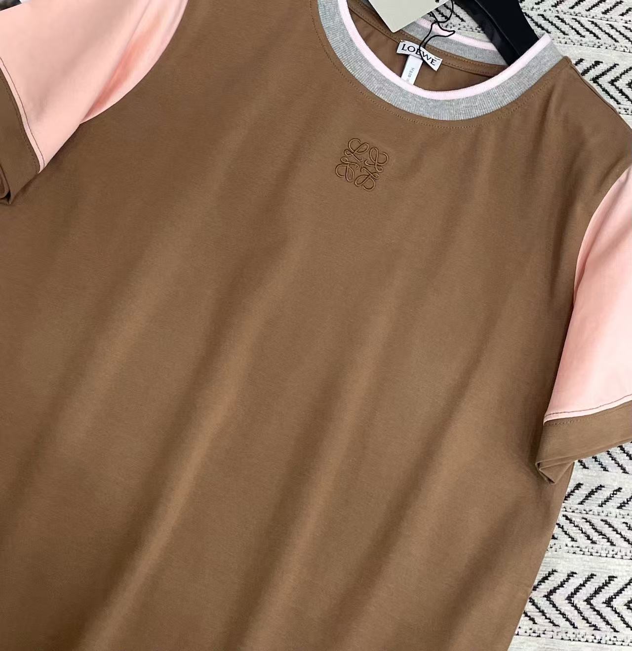 L0WEW刺繍ロゴ カラーブロック Tシャツ【50％割引+送料無料】