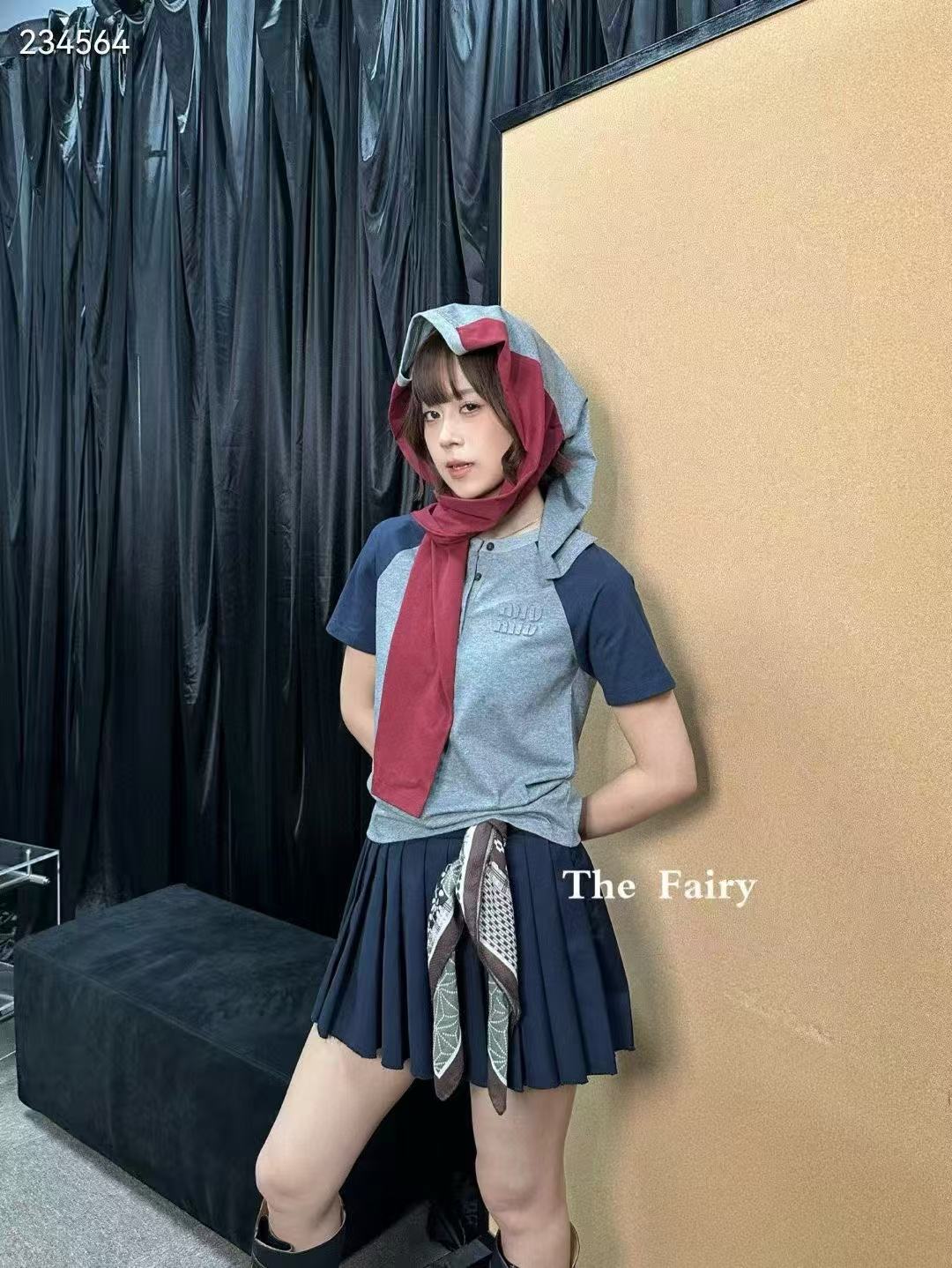 M1UM1U カラーブロック ボタンアップ Tシャツ【50％割引+送料無料】