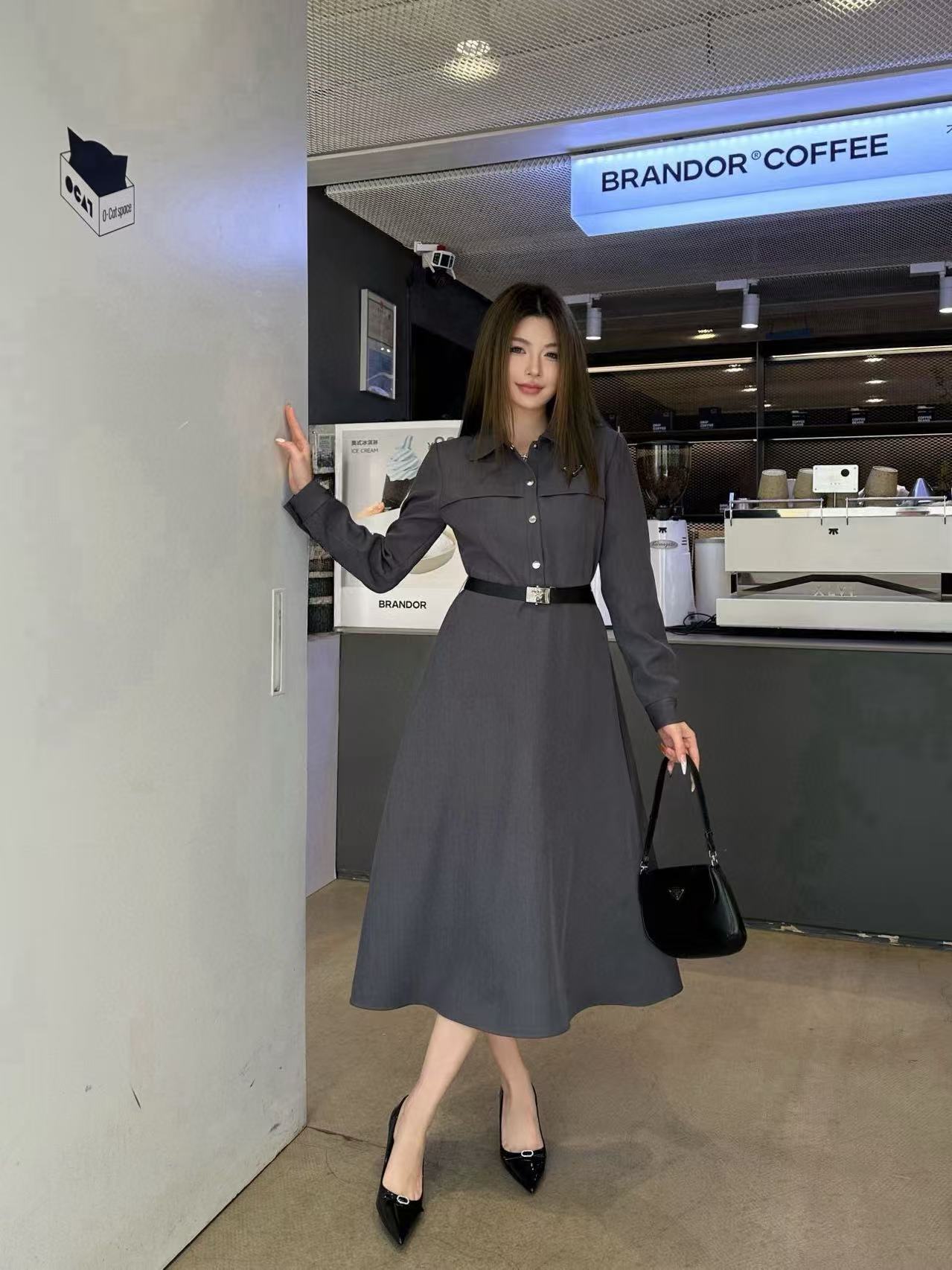 PR4DA トライアングルロゴベルトドレス【50％割引+送料無料】