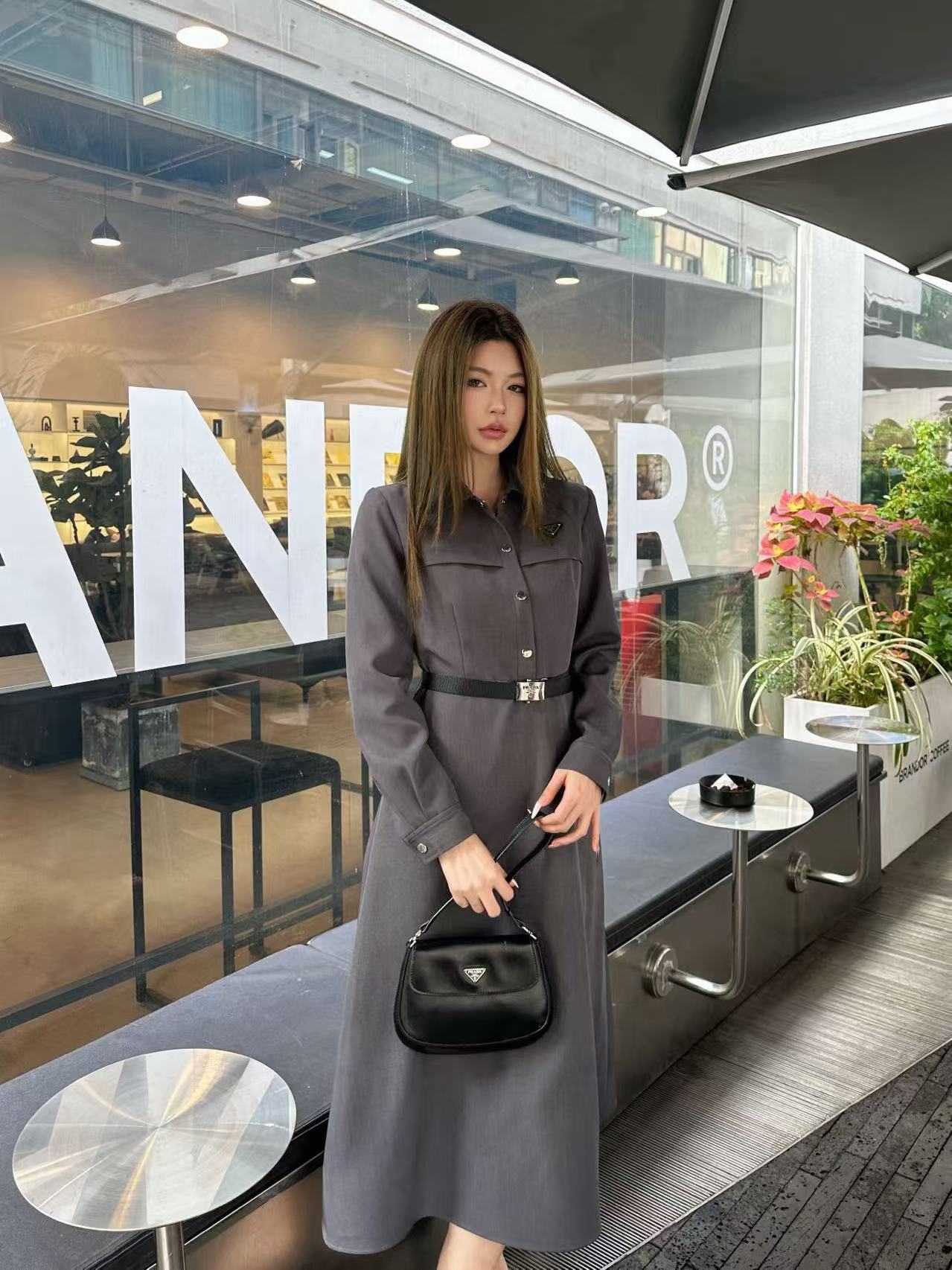 PR4DA トライアングルロゴベルトドレス【50％割引+送料無料】