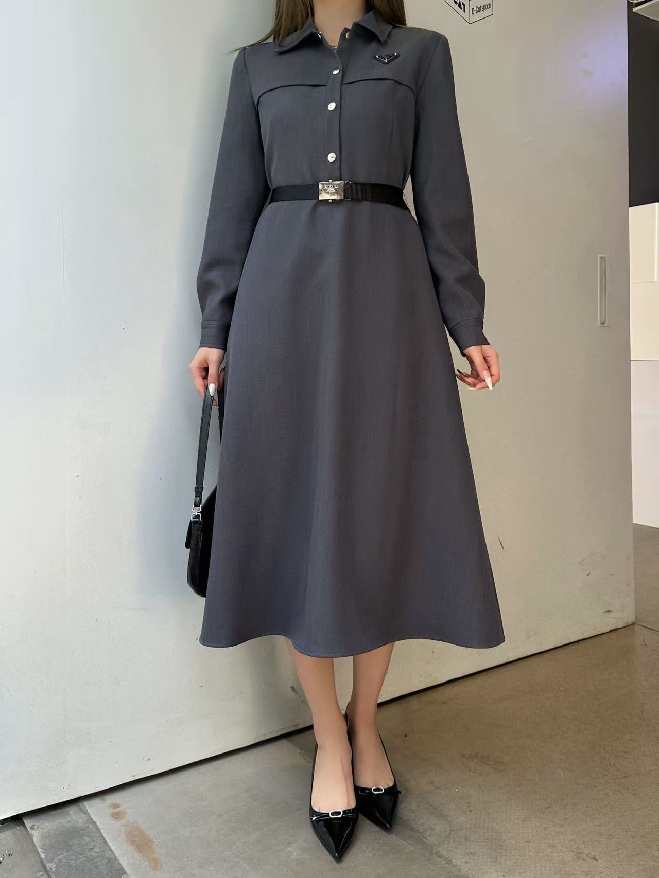 PR4DA トライアングルロゴベルトドレス【50％割引+送料無料】