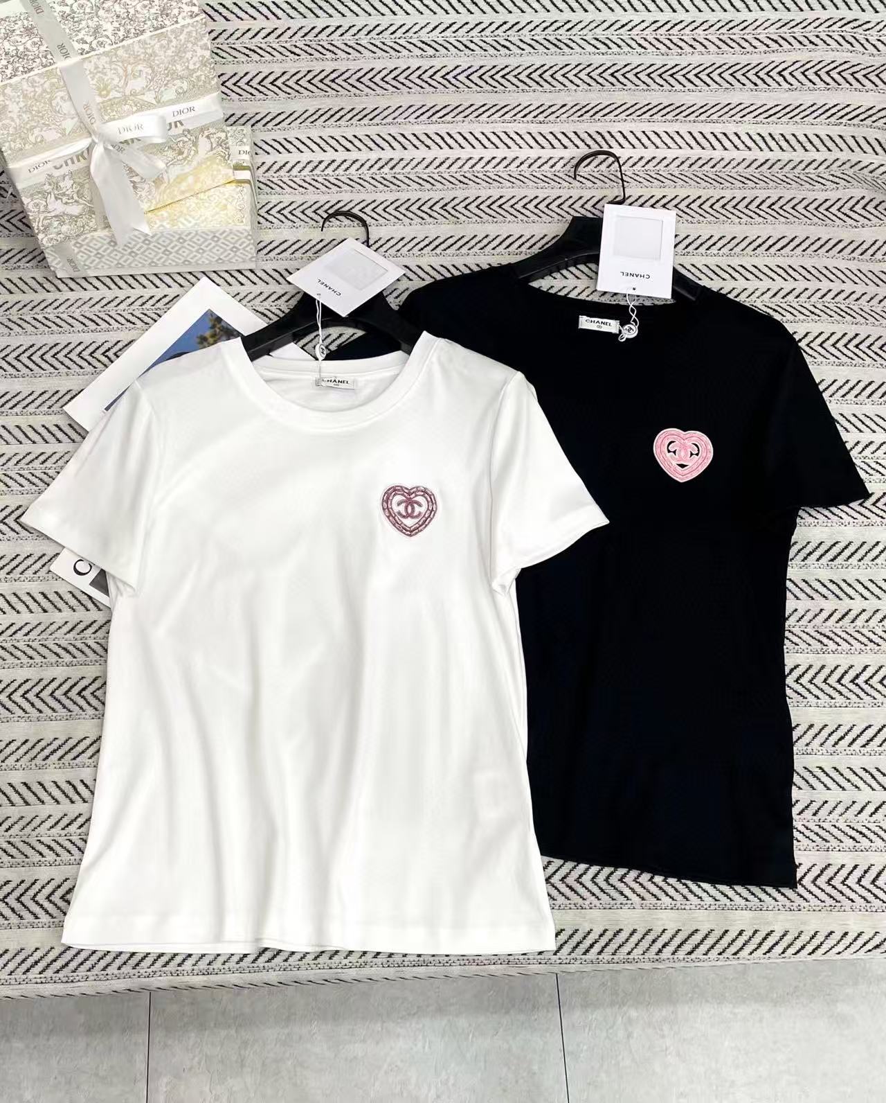 CHANE1 ダブルCハートTシャツ【50％割引+送料無料】