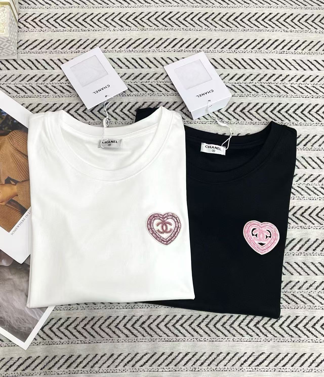 CHANE1 ダブルCハートTシャツ【50％割引+送料無料】