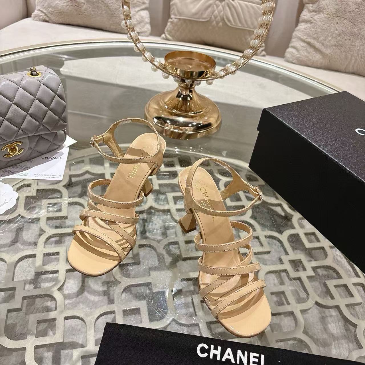 CHANE1 高品質ダブルCハイヒールサンダル【50％割引+送料無料】