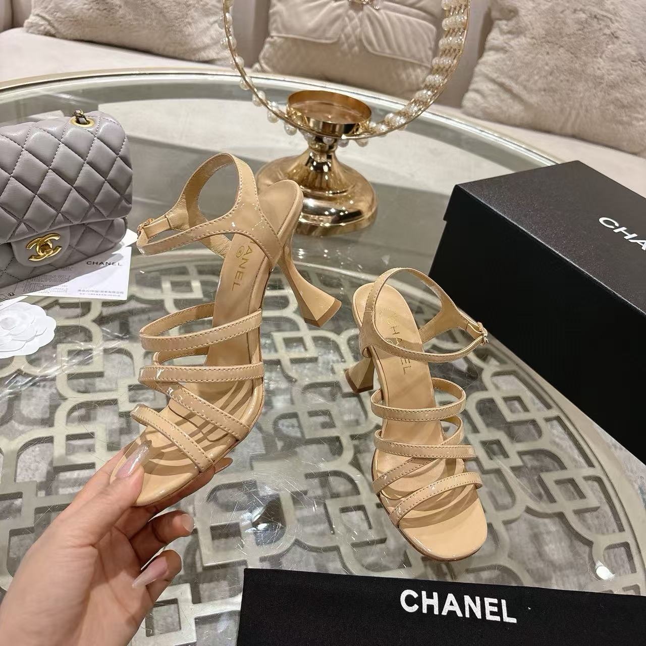 CHANE1 高品質ダブルCハイヒールサンダル【50％割引+送料無料】