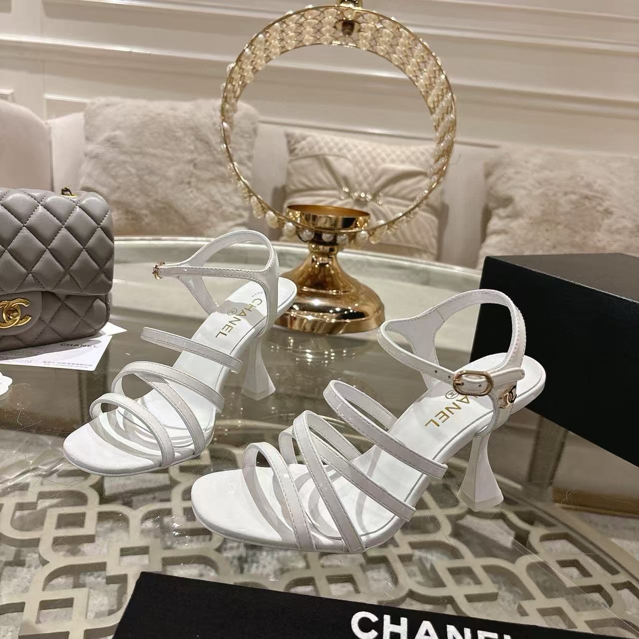 CHANE1 高品質ダブルCハイヒールサンダル【50％割引+送料無料】