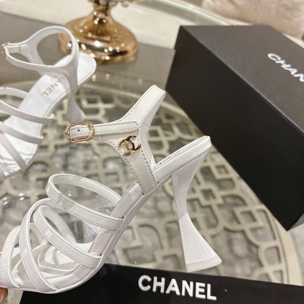 CHANE1 高品質ダブルCハイヒールサンダル【50％割引+送料無料】