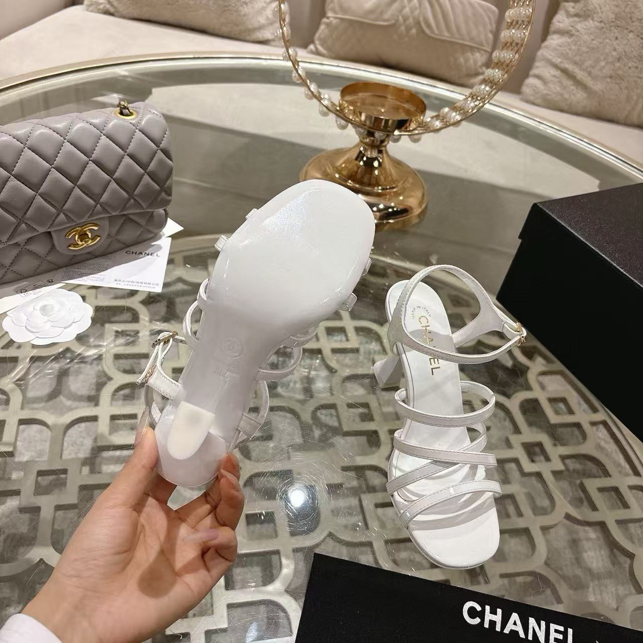 CHANE1 高品質ダブルCハイヒールサンダル【50％割引+送料無料】