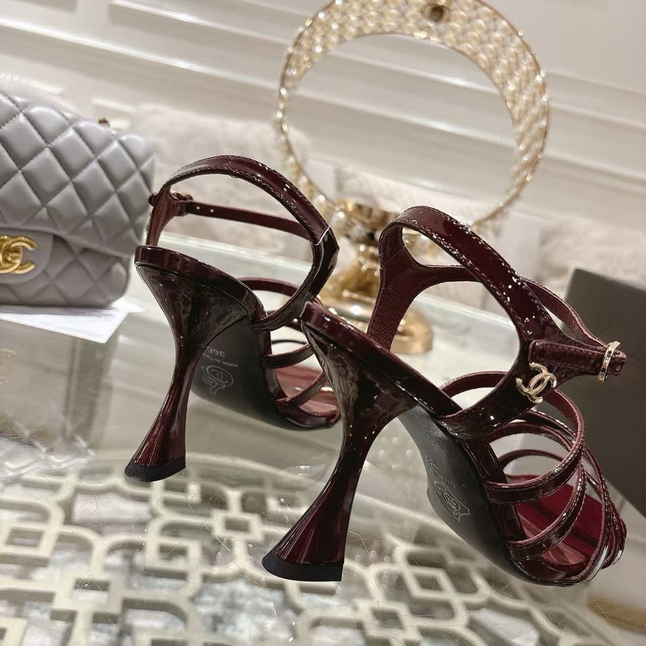 CHANE1 高品質ダブルCハイヒールサンダル【50％割引+送料無料】