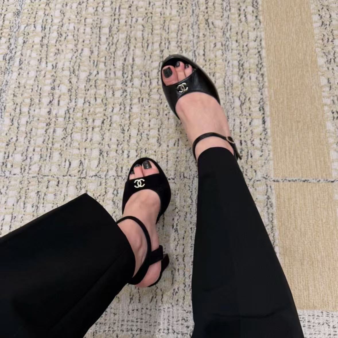 CHANE1 高品質スエード ピープトゥ ハイヒール【50％割引+送料無料】