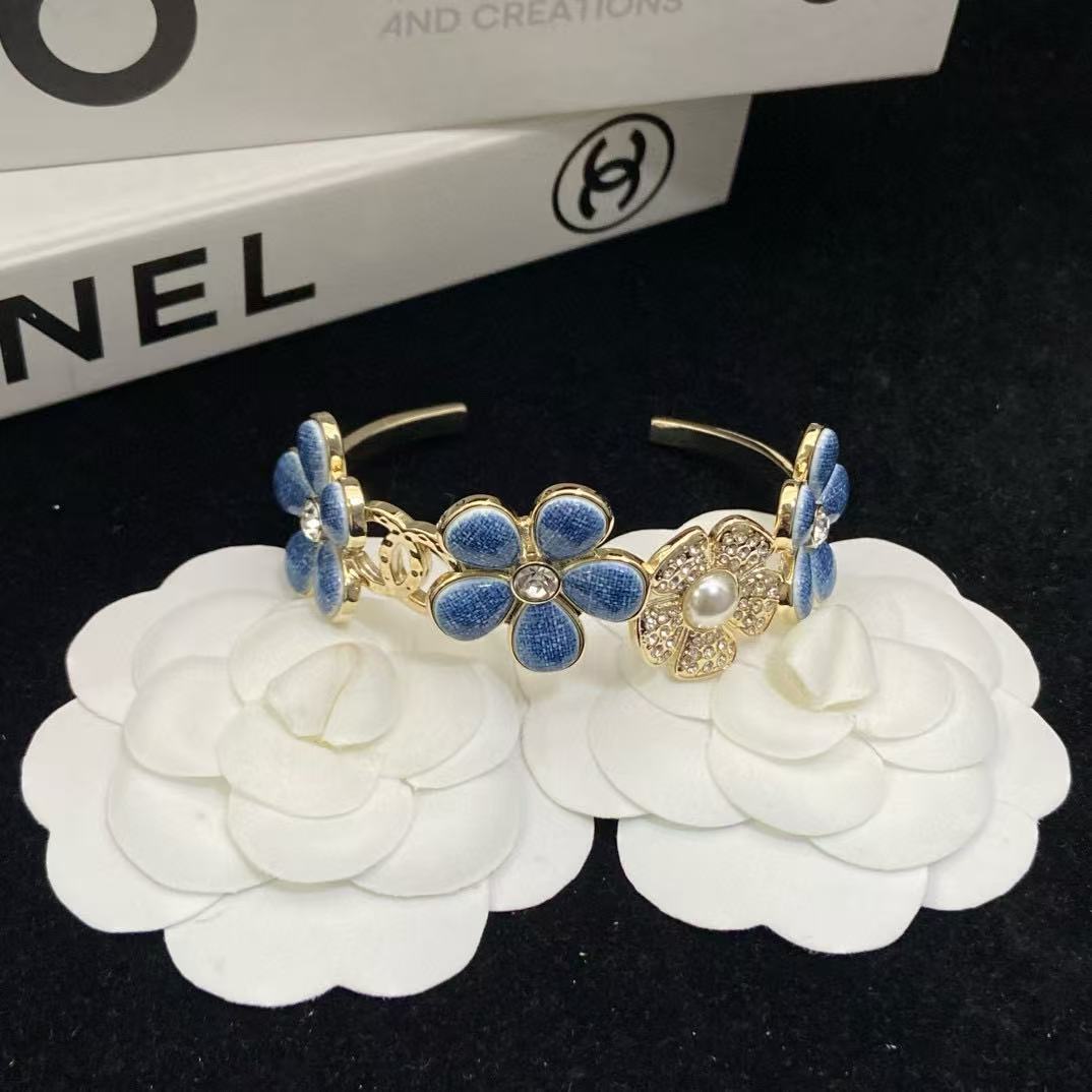 CHANE1 ブルーフラワーブレスレット【50％割引+送料無料】