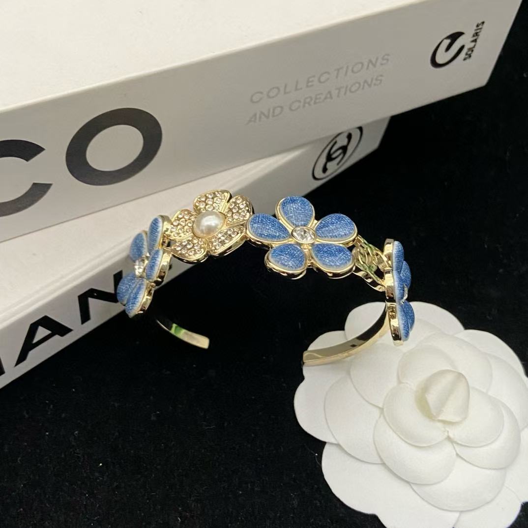 CHANE1 ブルーフラワーブレスレット【50％割引+送料無料】