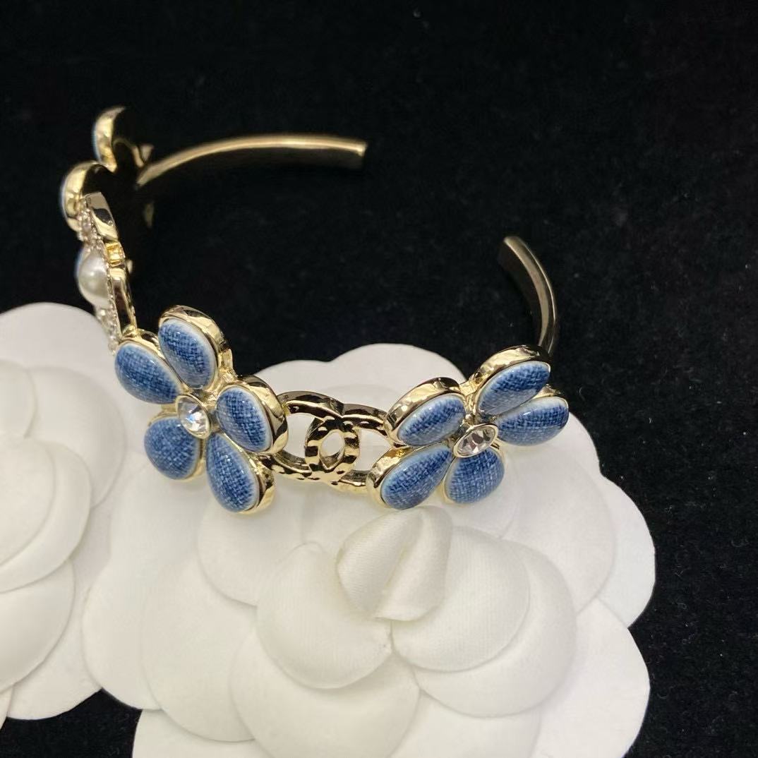 CHANE1 ブルーフラワーブレスレット【50％割引+送料無料】