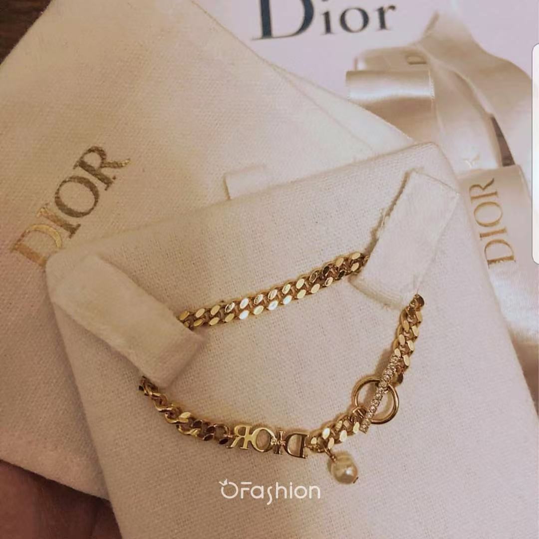 DIORチェーンパールレターブレスレット【50％割引+送料無料】
