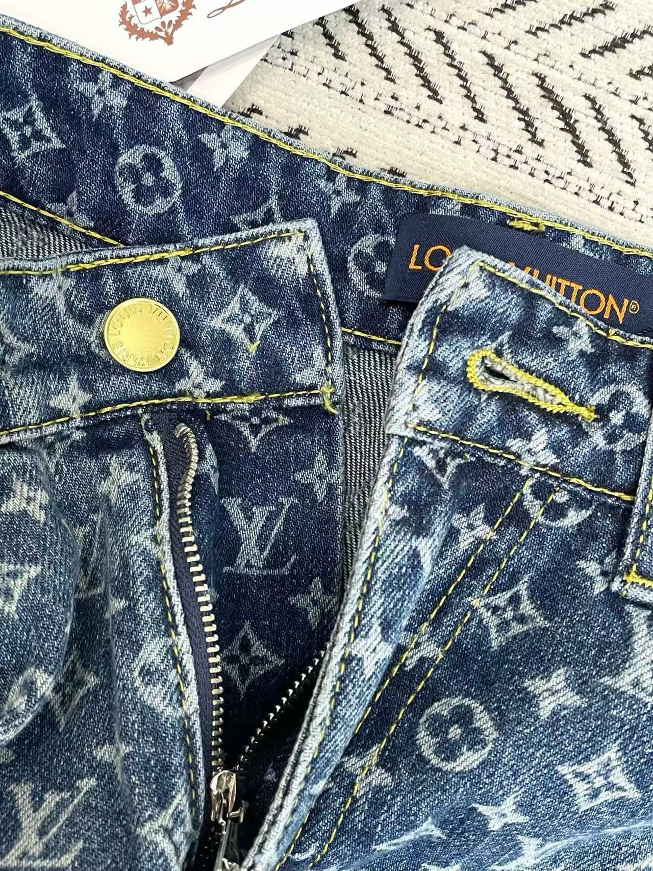 LVの高品質プリントデニムショートパンツ【50％割引+送料無料】
