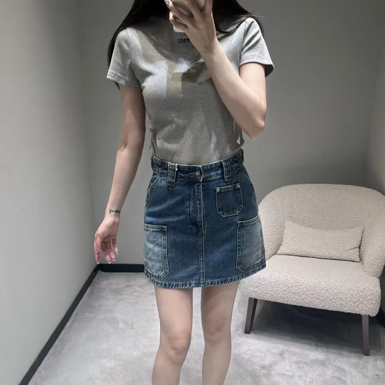 G1VENCHY 高品質デニムスカート【50％割引+送料無料】