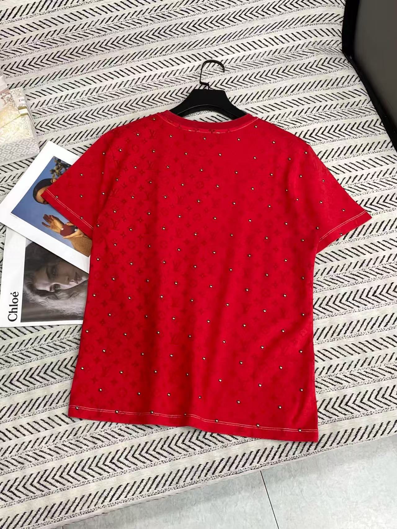 LVプリントビーズTシャツ【50％割引+送料無料】