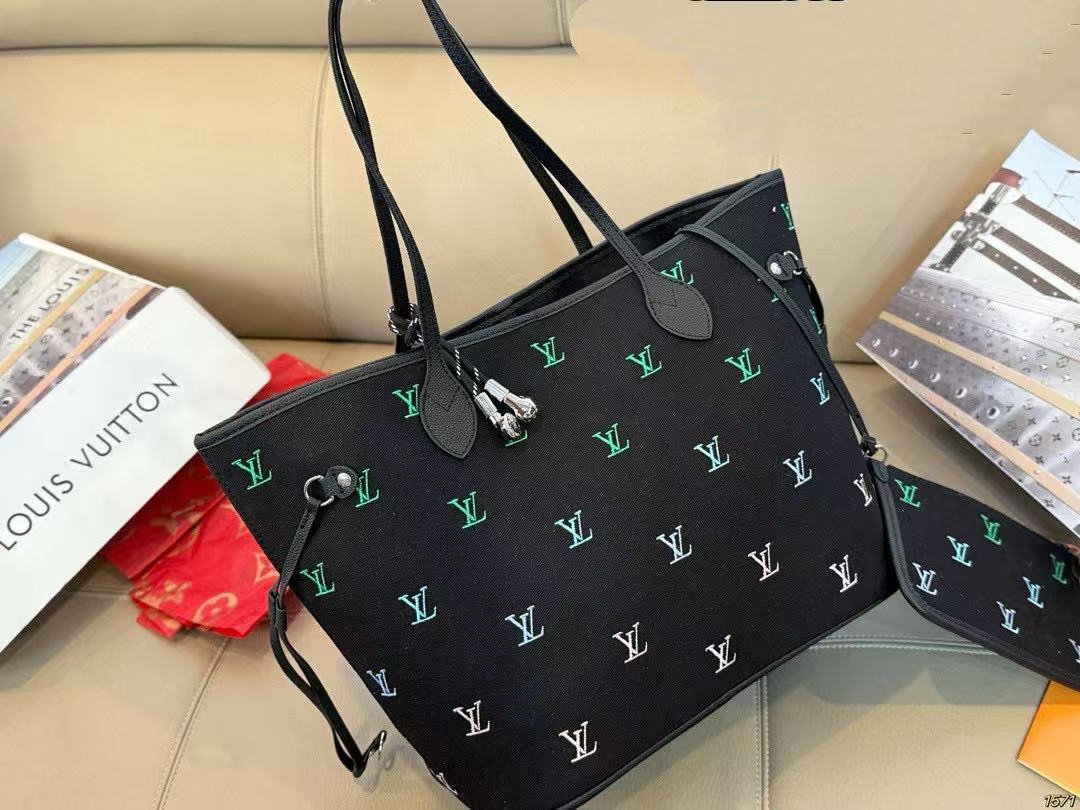 LV neverfull刺繍ロゴショッピングバッグ【50％割引+送料無料】