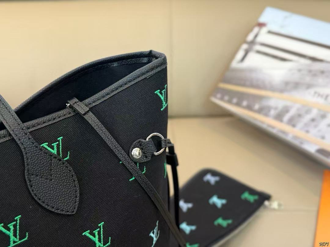 LV neverfull刺繍ロゴショッピングバッグ【50％割引+送料無料】