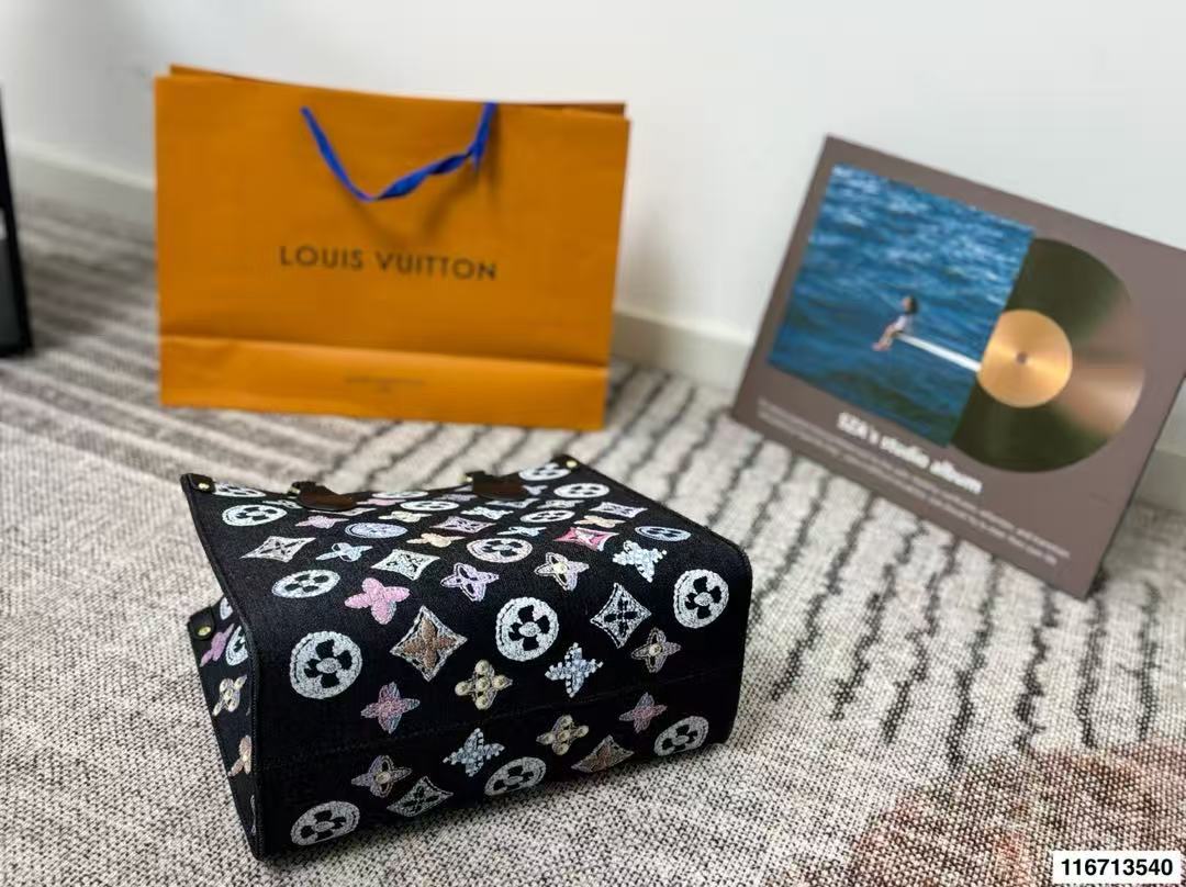 LVデニムプリントトートバッグ【50％割引+送料無料】